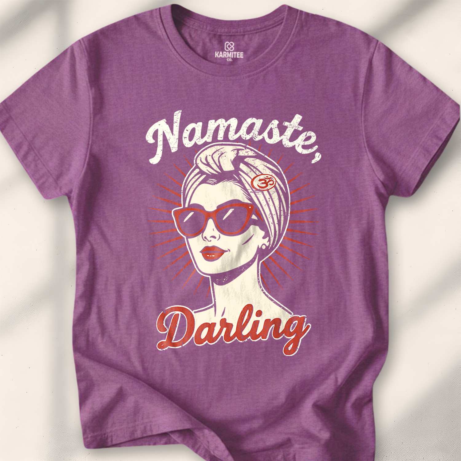 Namaste, Darling T-shirt - Heather Maroon