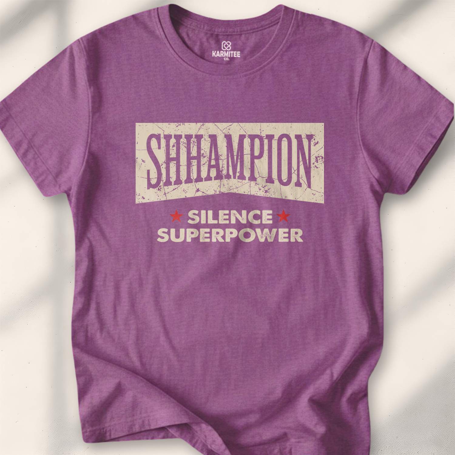 Shhhampion T-shirt - Heather Maroon