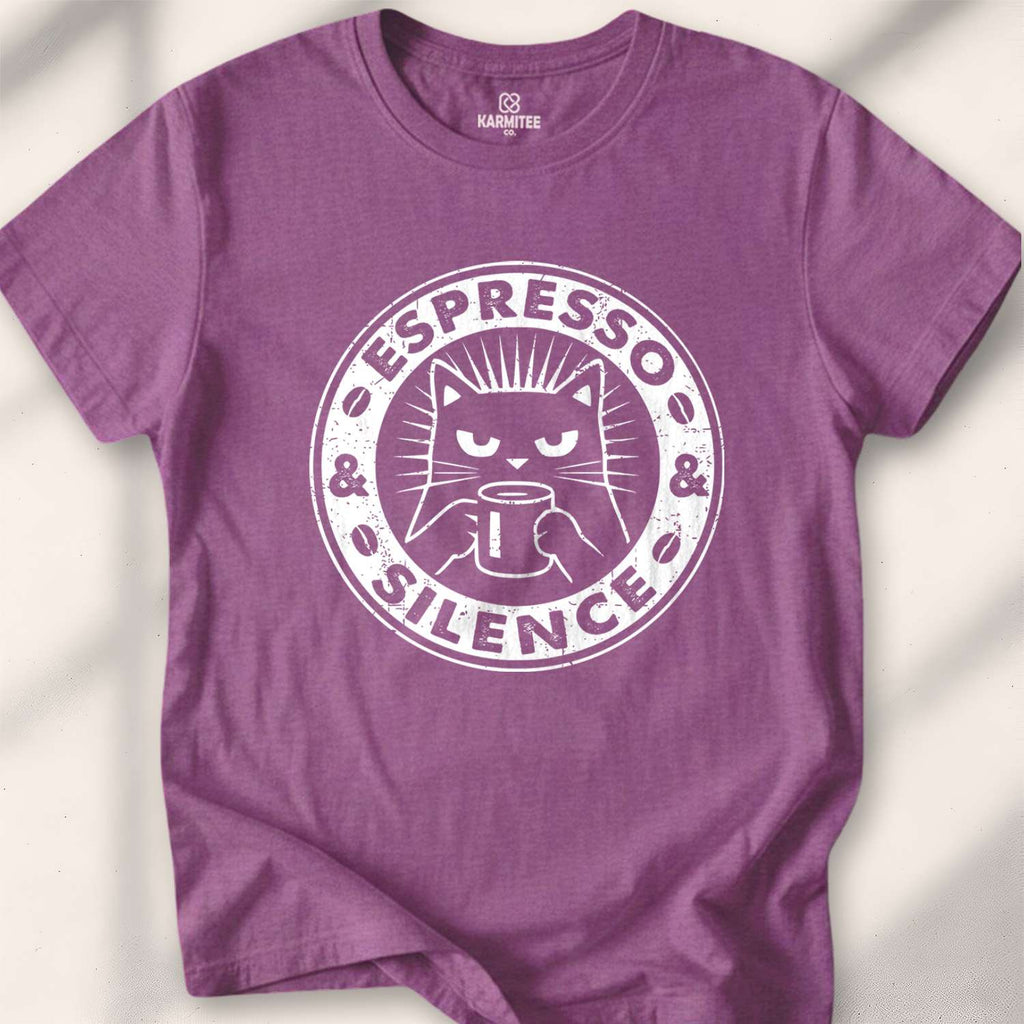 Espresso & Silence T-shirt - Heather Maroon