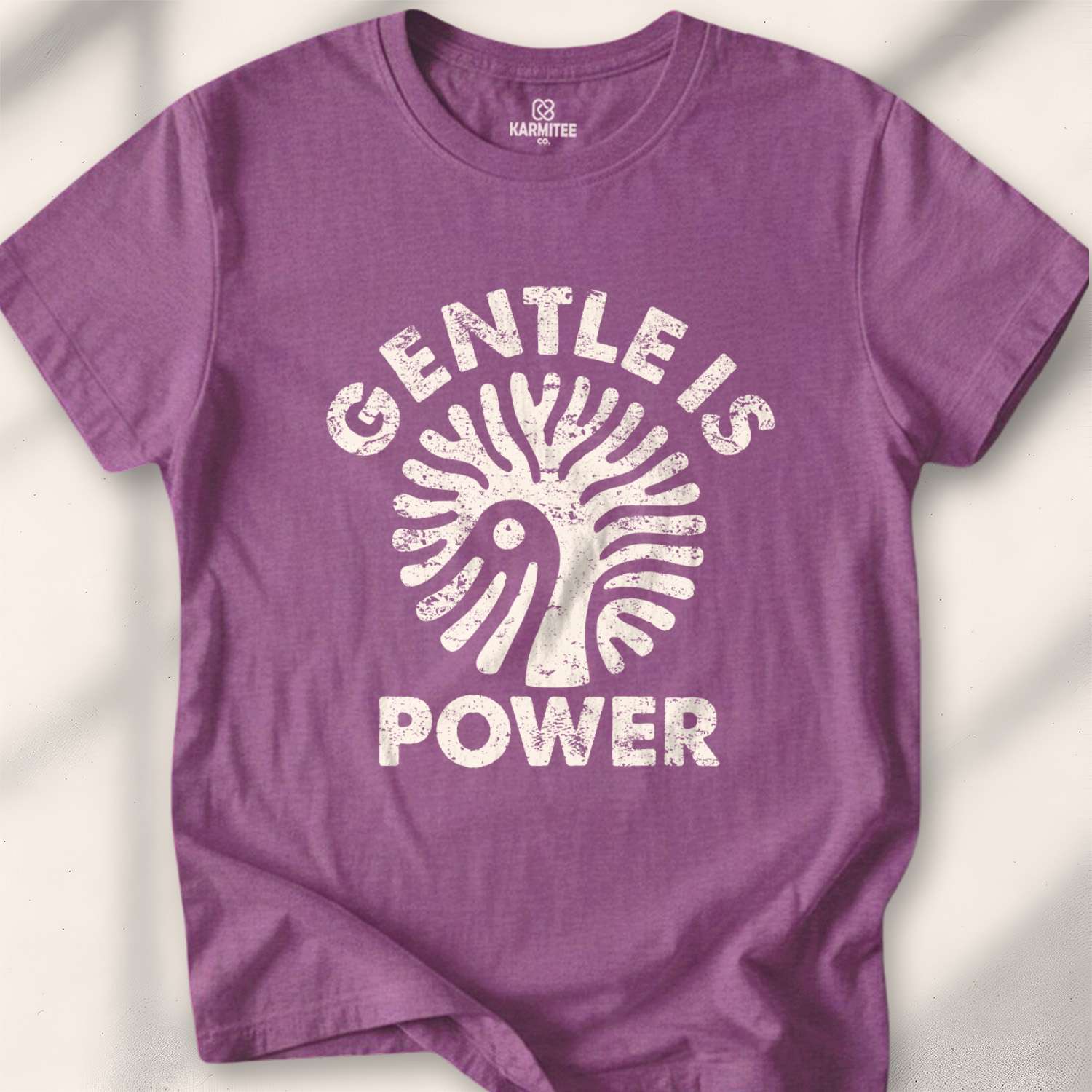 Gentle Is Power T-shirt - Heather Maroon