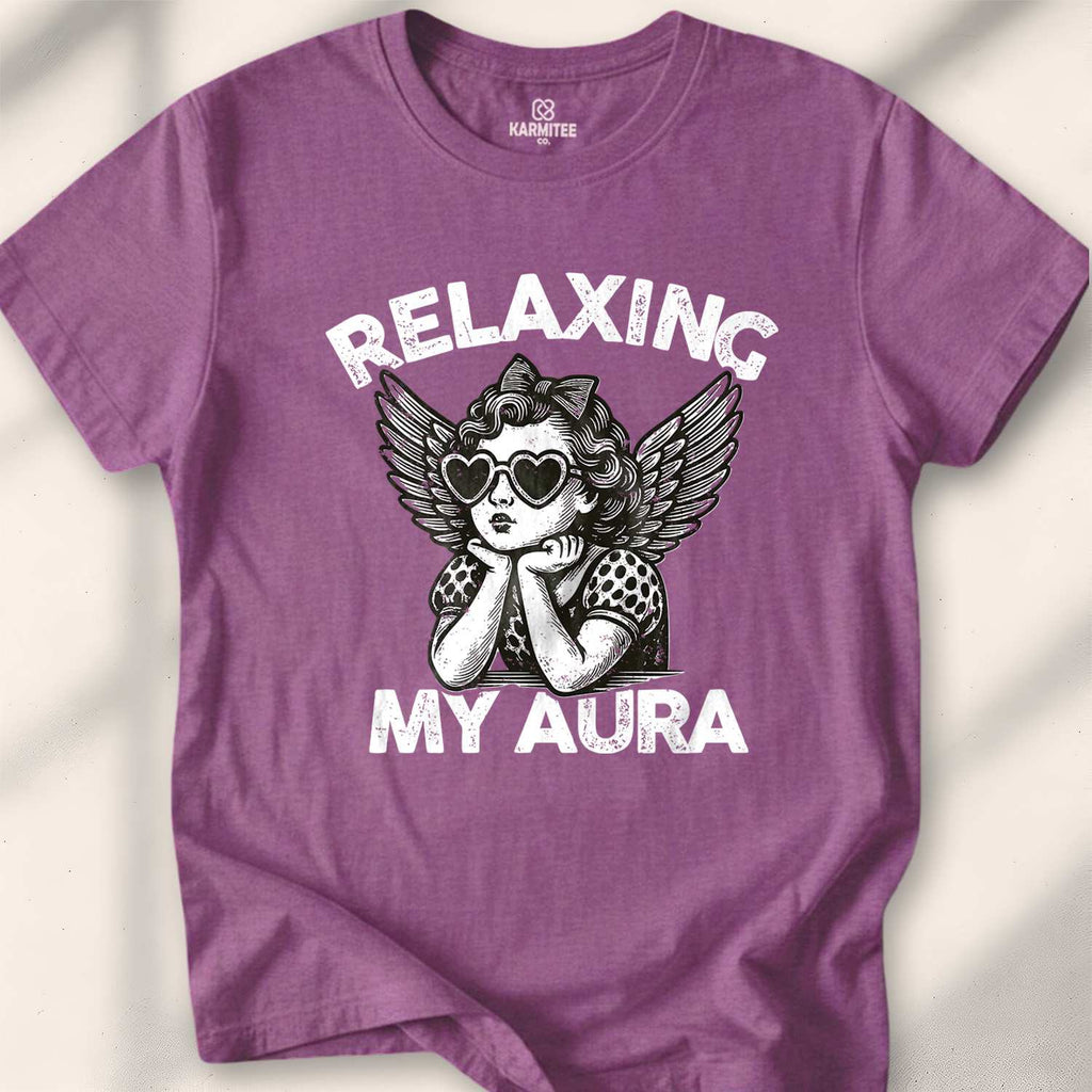 Relaxing My Aura T-shirt - Heather Maroon