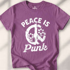 Peace Is Punk T-shirt - Heather Maroon