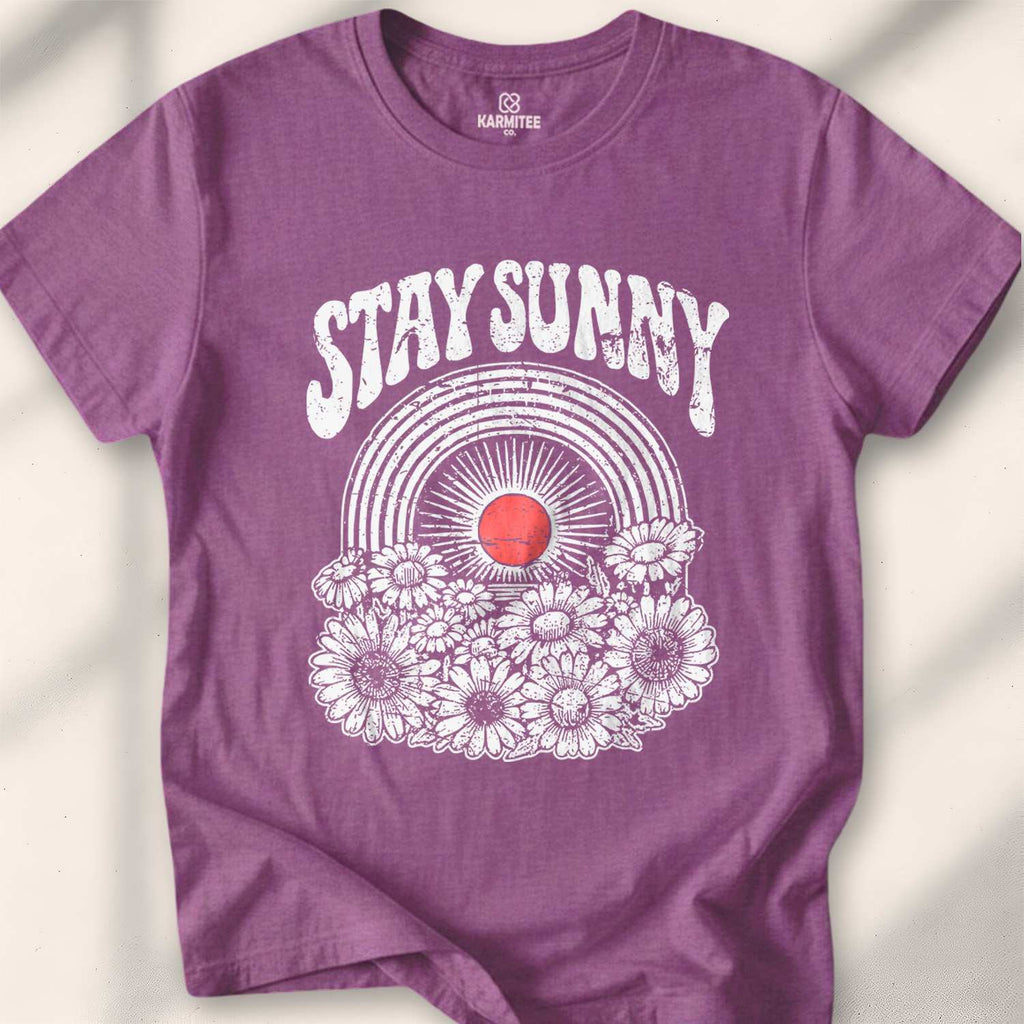 Stay Sunny T-shirt - Heather Maroon
