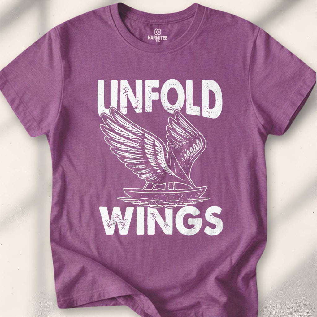 Unfold Wings T-shirt - Heather Maroon