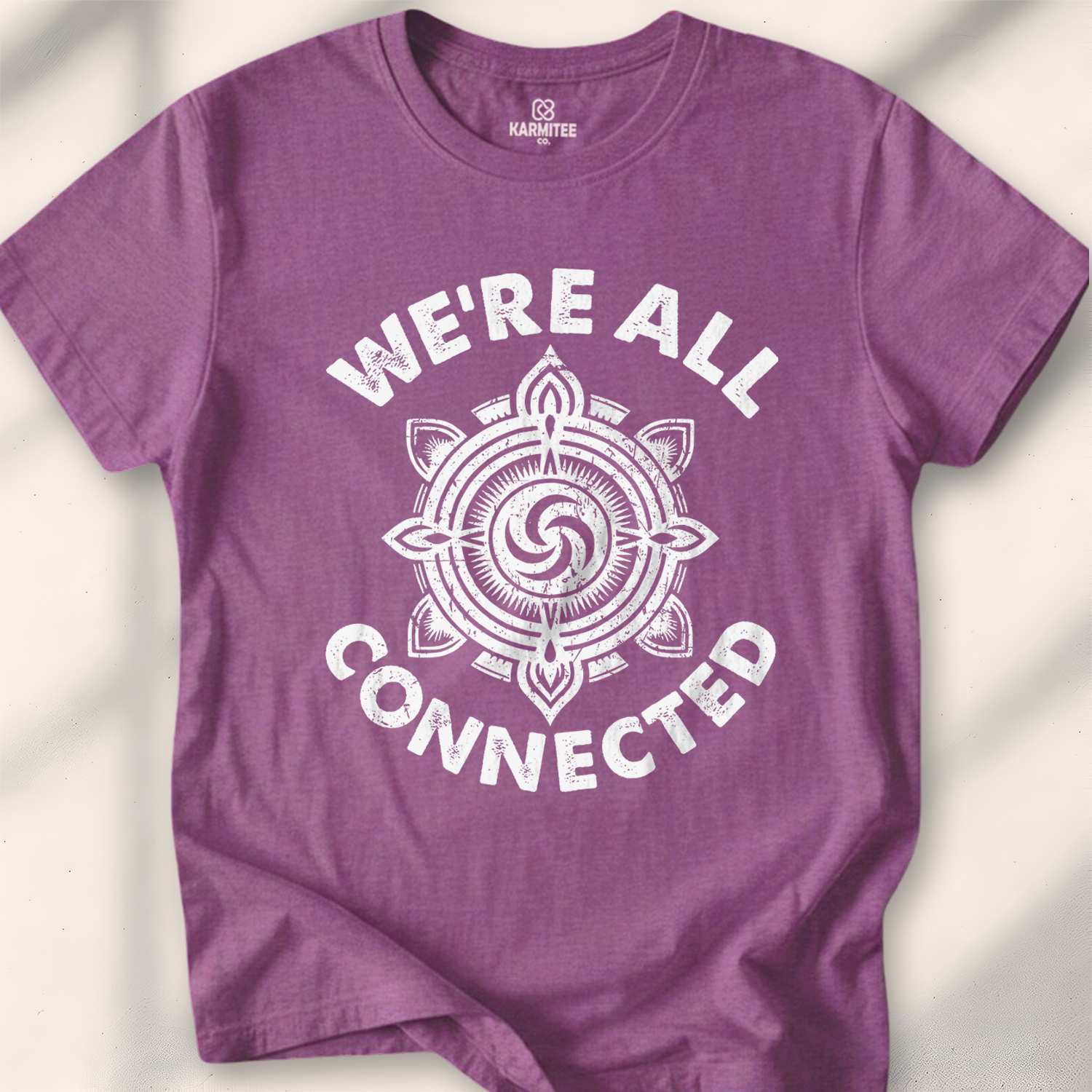 We Are all Connected T-shirt - Heather Maroon