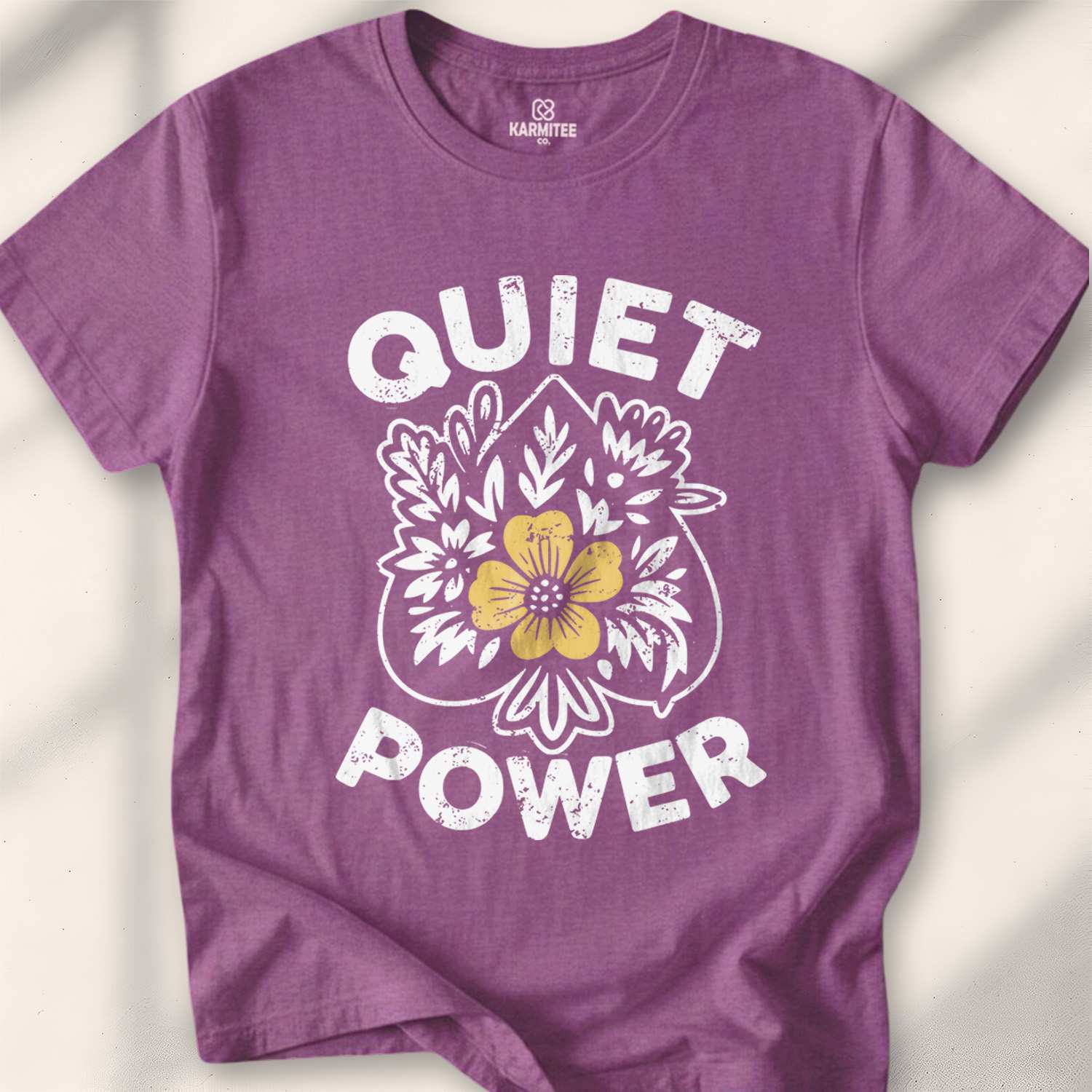 Quiet Power T-shirt - Heather Maroon