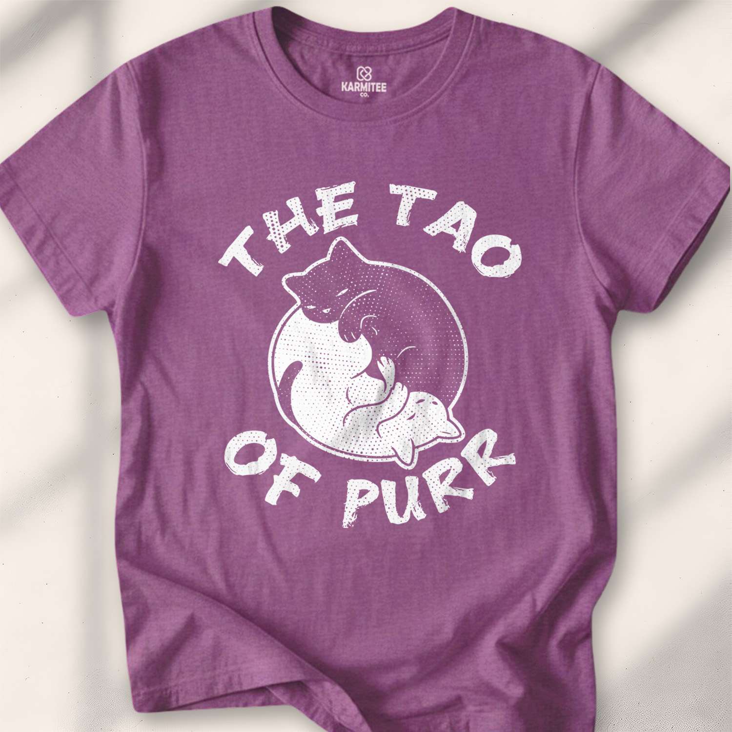 The Tao Of Purr T-shirt - Heather Maroon