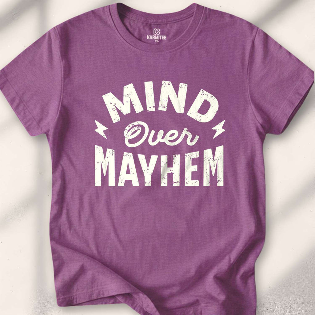 Mind Over Mayhem T-shirt - Heather Maroon