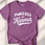 Powered By Karma T-shirt - Heather Maroon