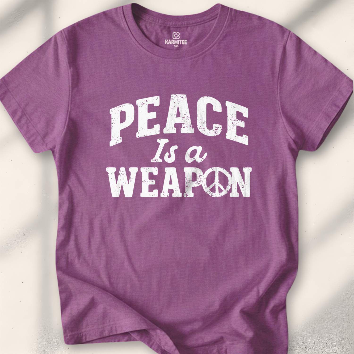 Peace Is A Weapon T-shirt - Heather Maroon