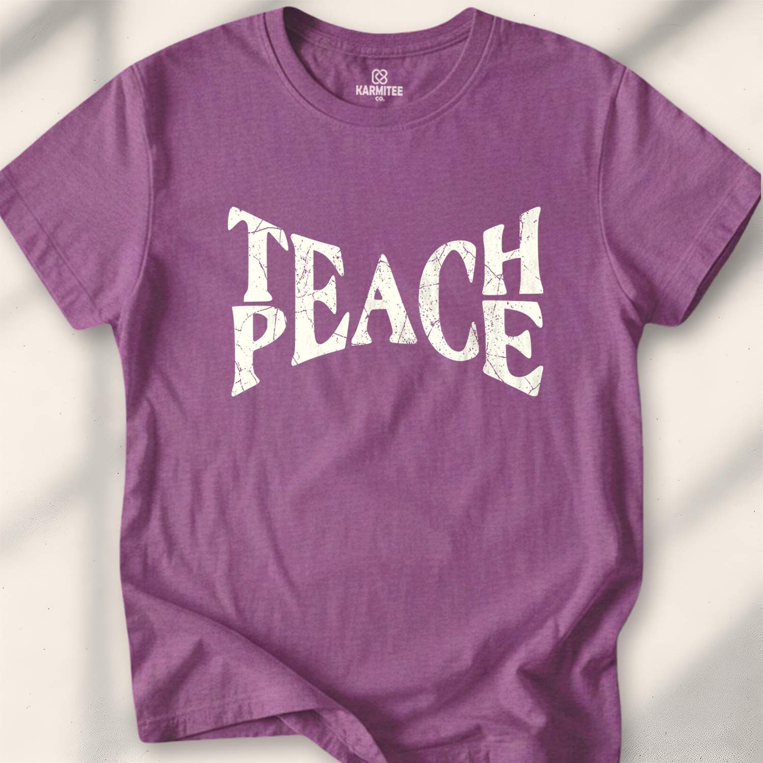 Teach Peace T-shirt - Heather Maroon