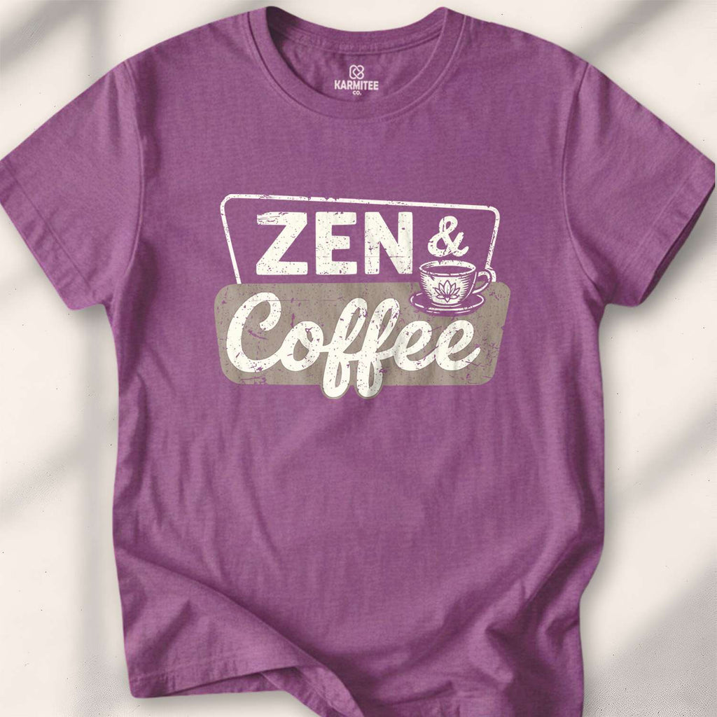 Zen E Coffee T-shirt - Heather Maroon