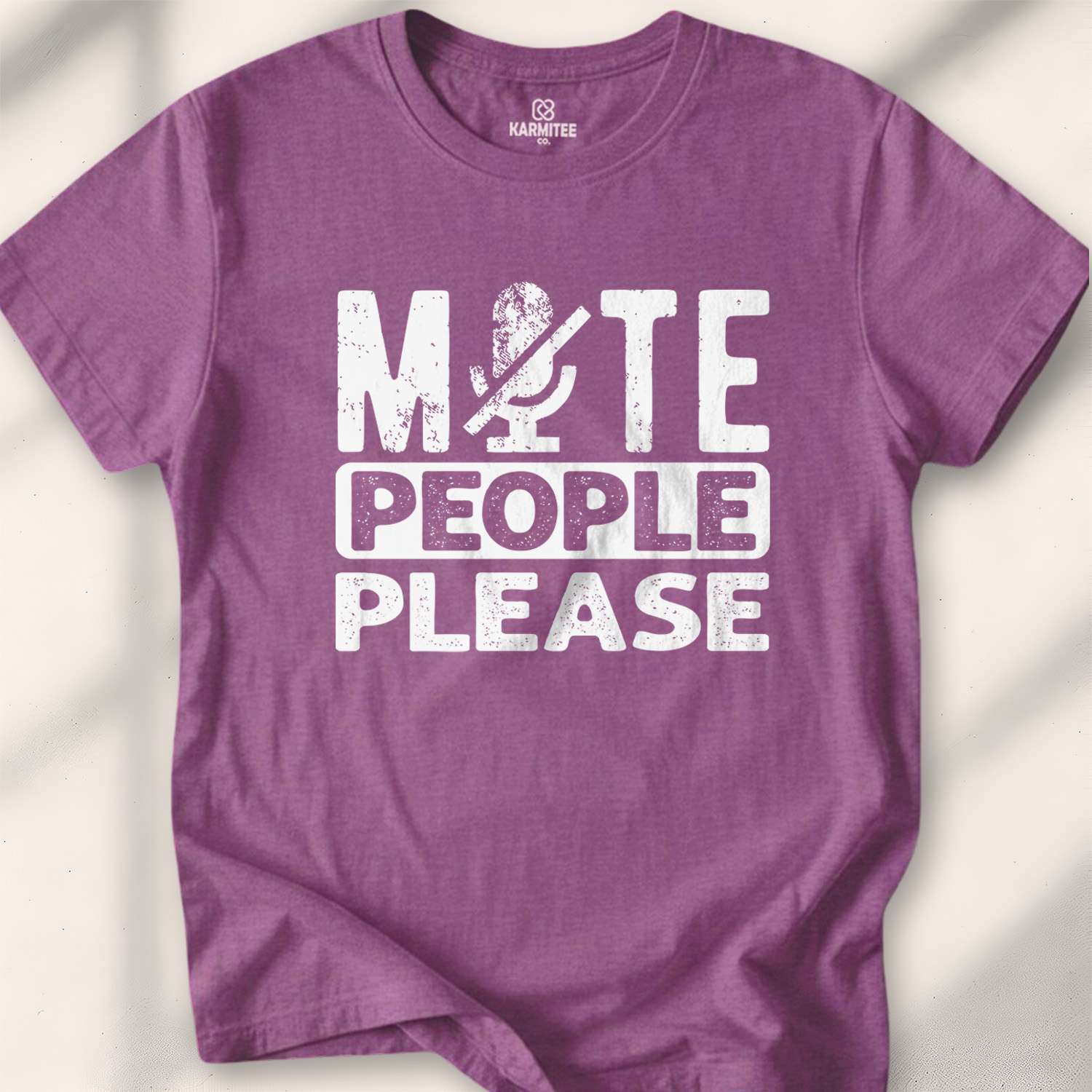 Mute People Please T-shirt - Heather Maroon