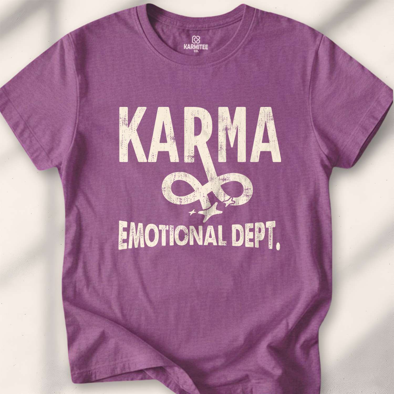 Karma Emotional Dept T-shirt - Heather Maroon