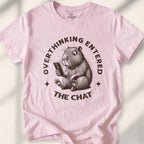 Overthinking entered the chat t-shirt - Light Pink