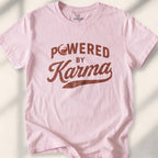 Powered By Karma T-shirt - Light Pink