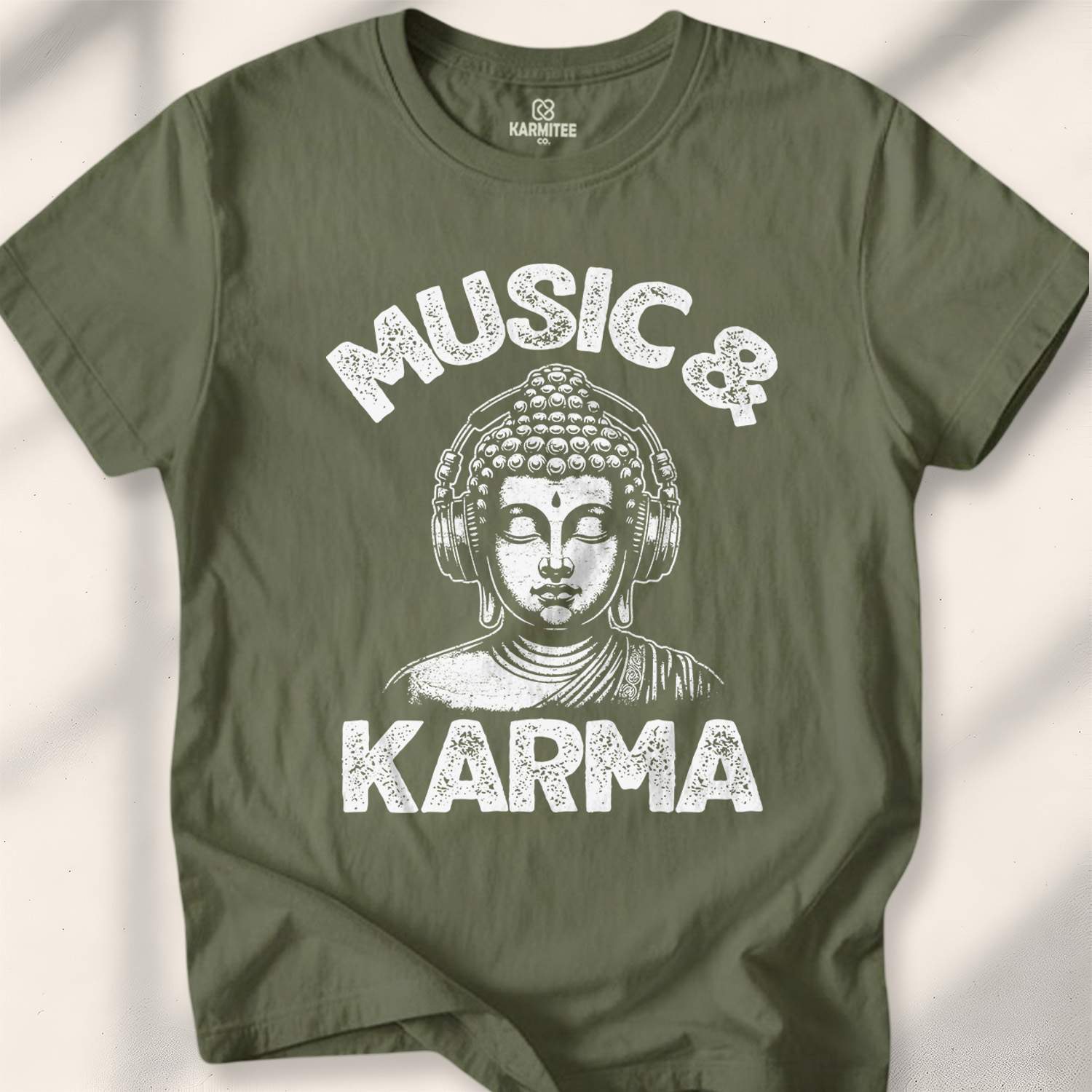 Music & Karma T-shirt - Military Green