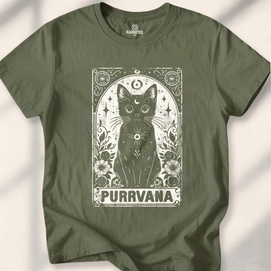 Purrvana T-shirt - Military Green