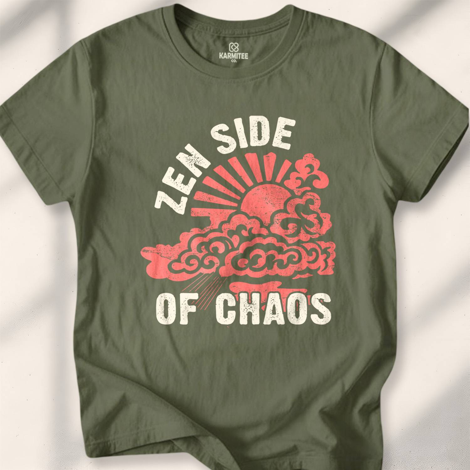 Zen Side Of Chaos T-shirt - Military Green