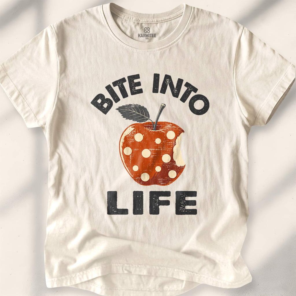 Bite Into Life T-shirt - Natural