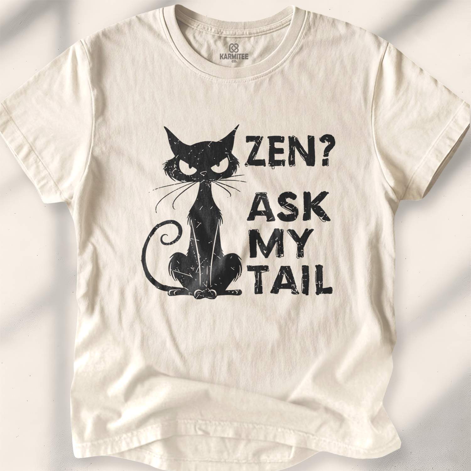 Zen Ask My Tail T-shirt - Natural