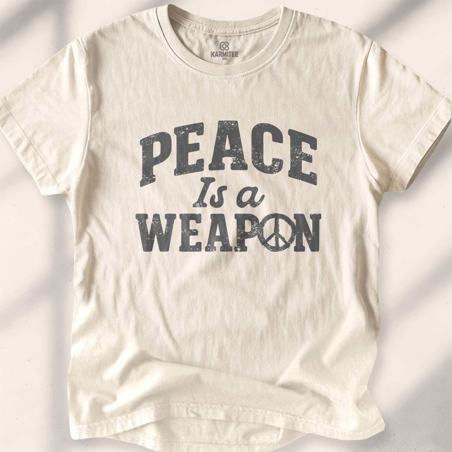 Peace Is A Weapon T-shirt - Natural