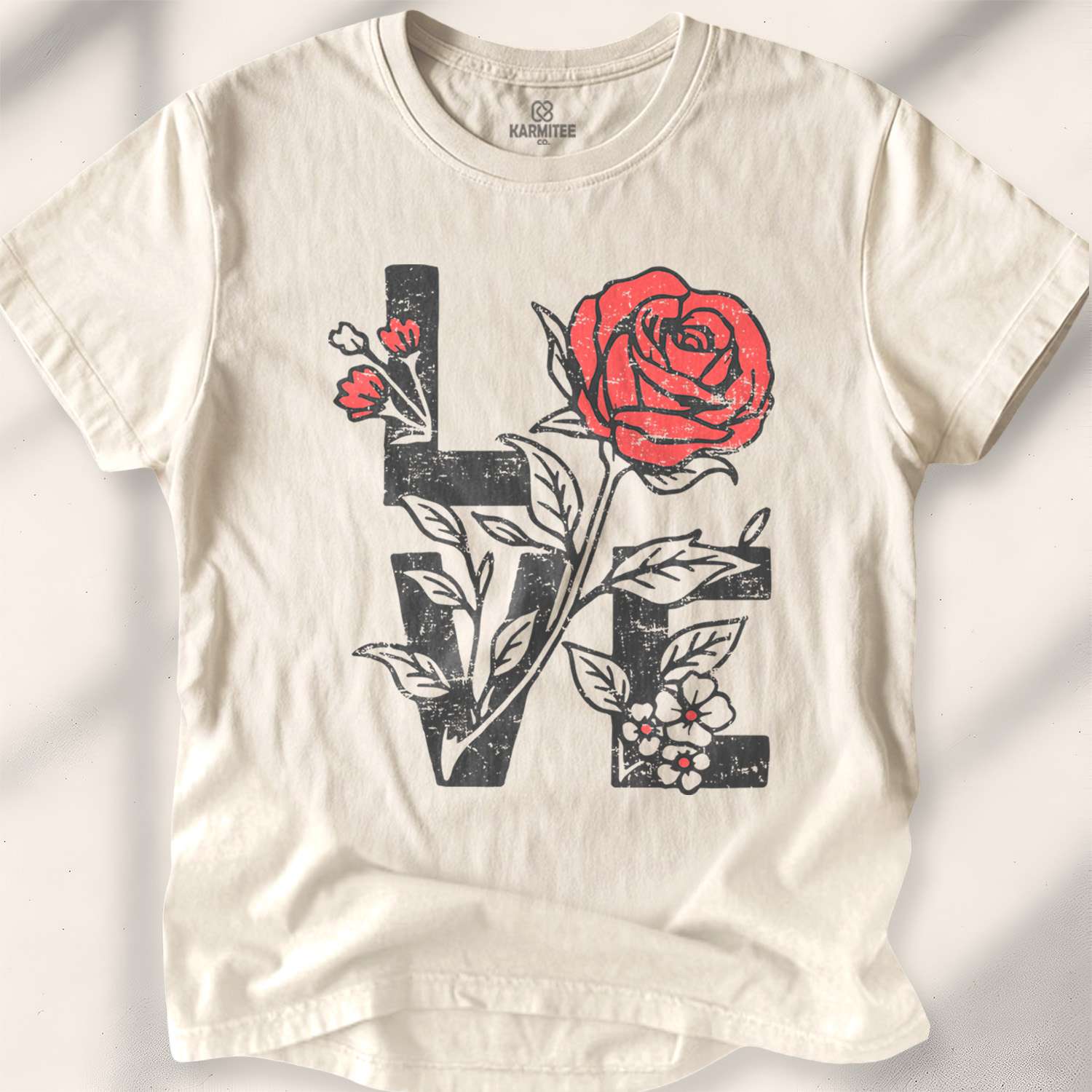 Love (With Roses Version) T-shirt - Natural