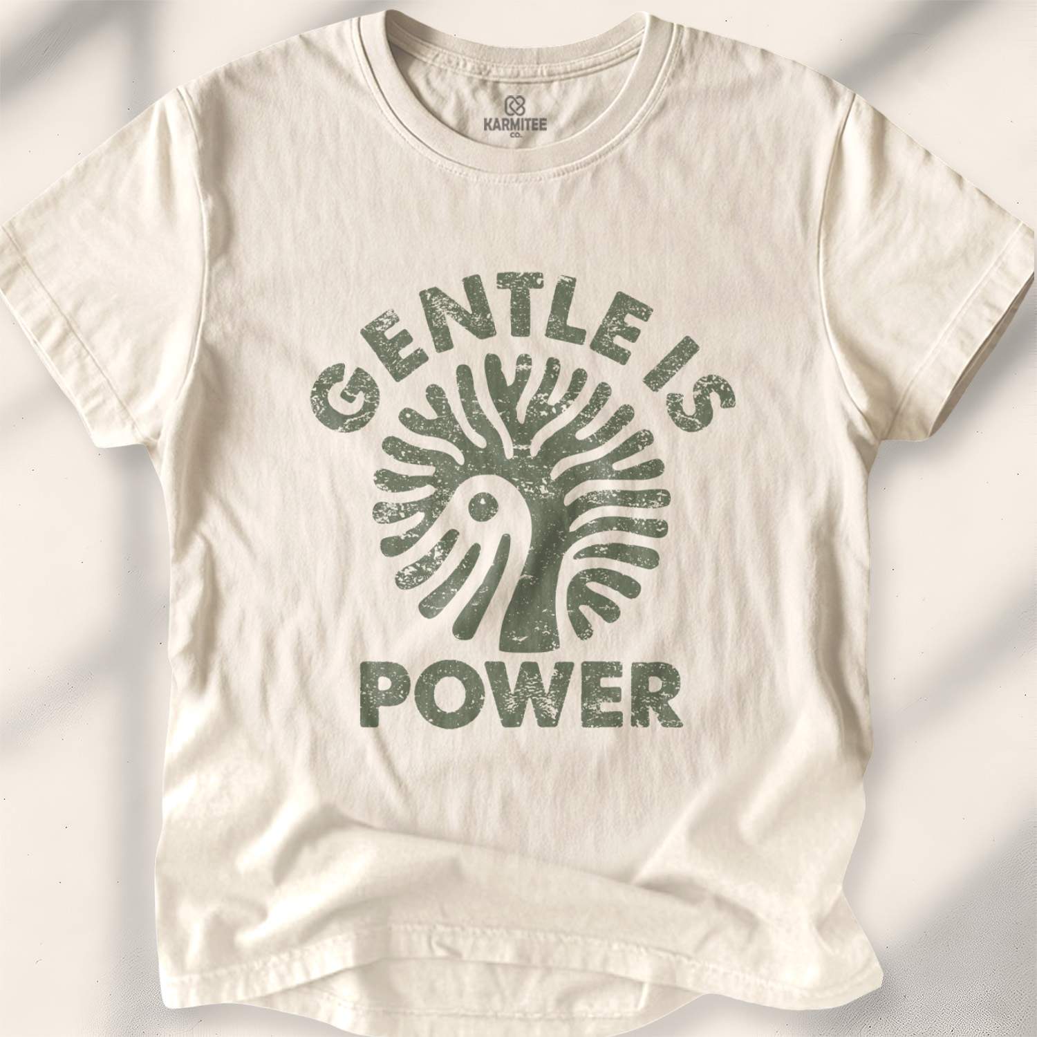 Gentle Is Power T-shirt - Natural