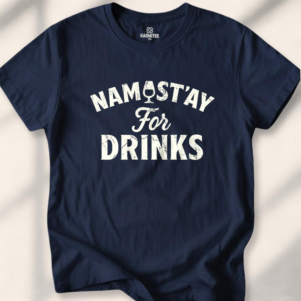 Namast'Ay For Drinks T-shirt - Navy