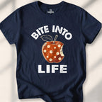 Bite Into Life T-shirt - Navy