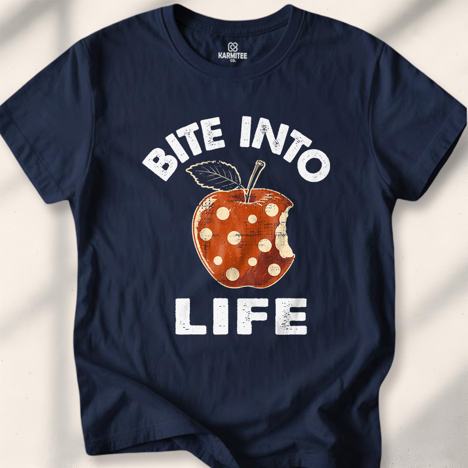 Bite Into Life T-shirt - Navy