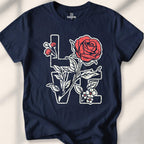 Love (With Roses Version) T-shirt - Navy