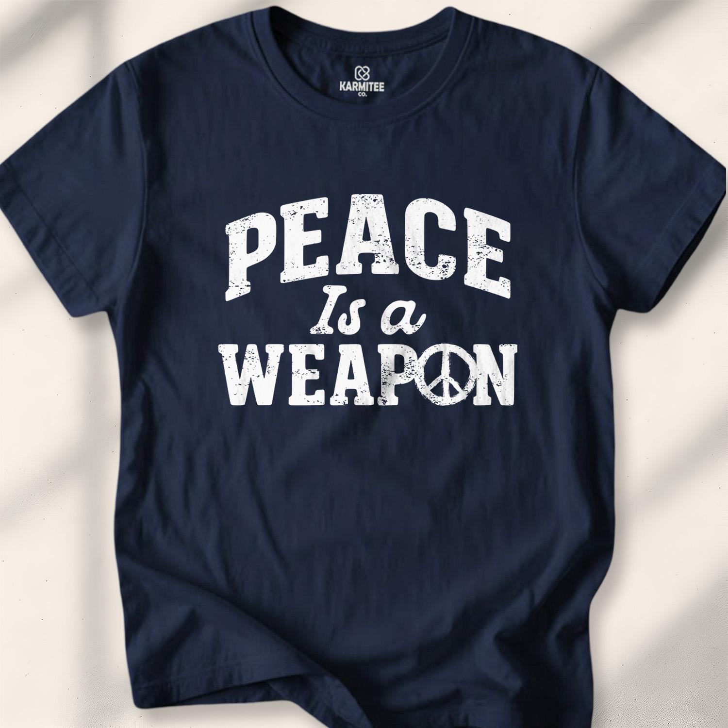 Peace Is A Weapon T-shirt - Navy