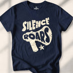 Silence Roars T-shirt - Navy