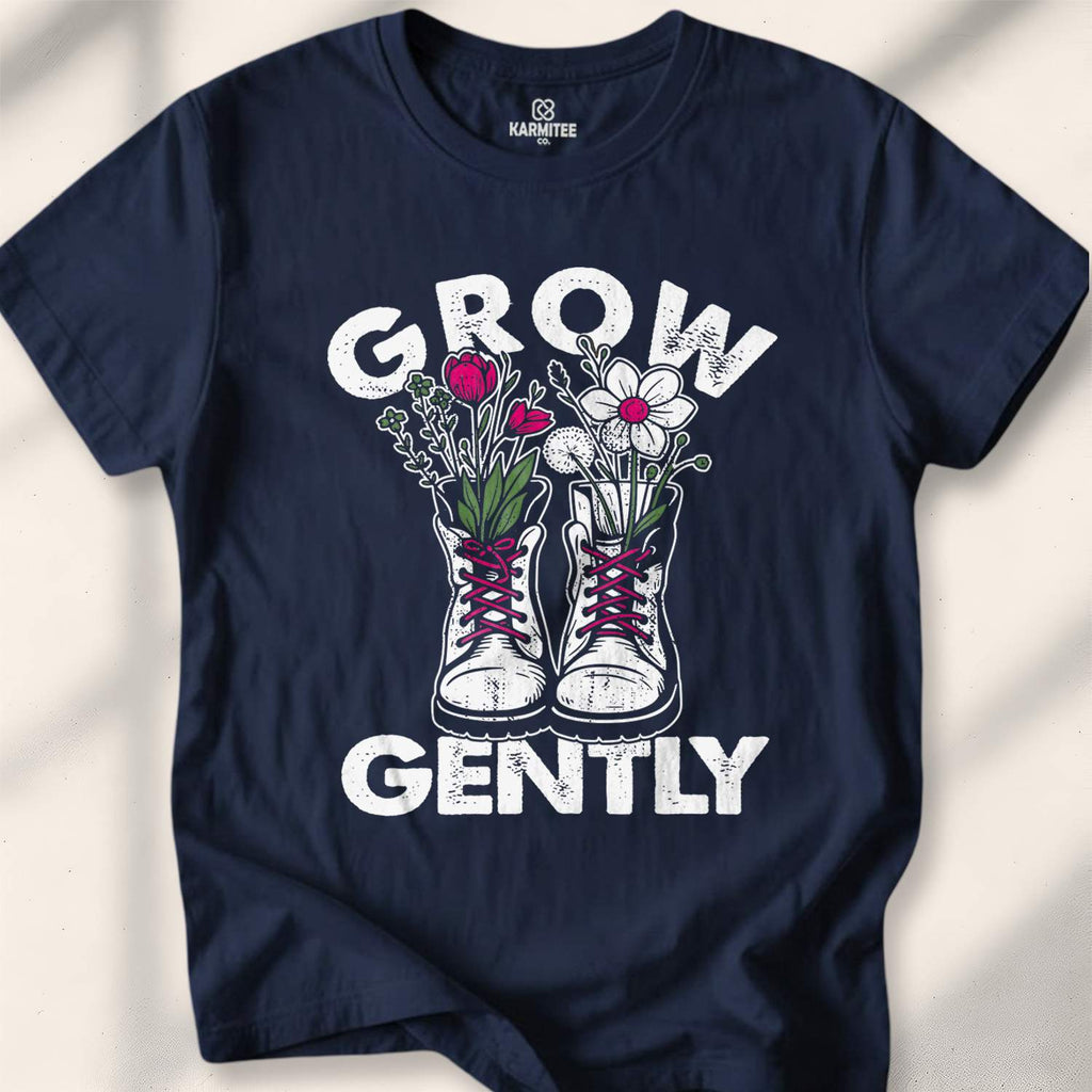 Grow Gently T-shirt - Navy
