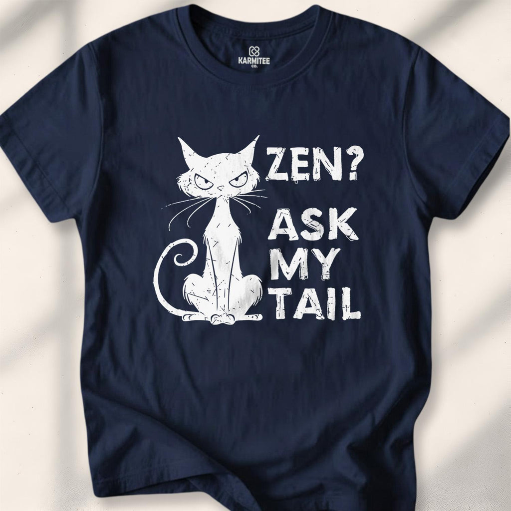 Zen Ask My Tail T-shirt - Navy