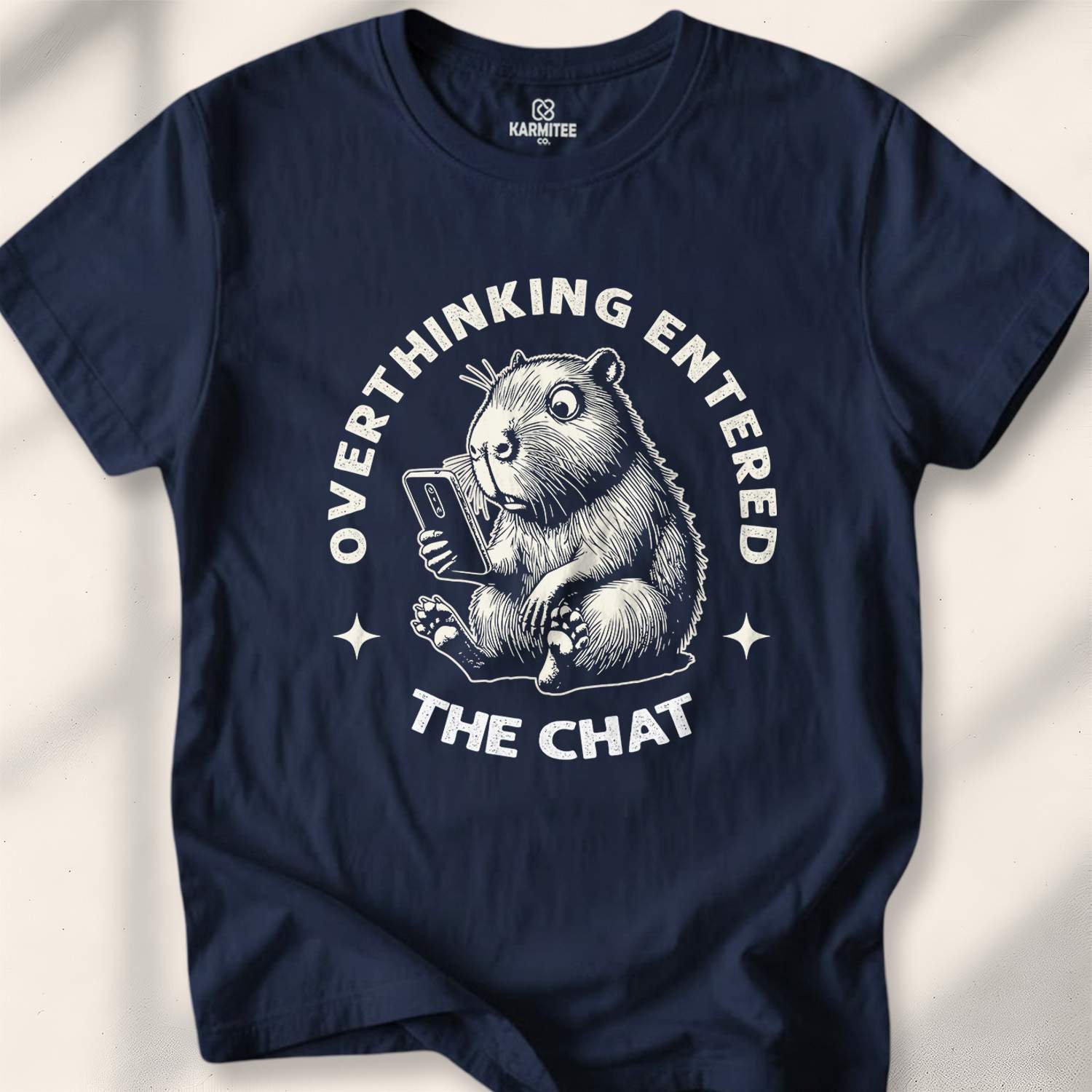Overthinking entered the chat t-shirt - Navy