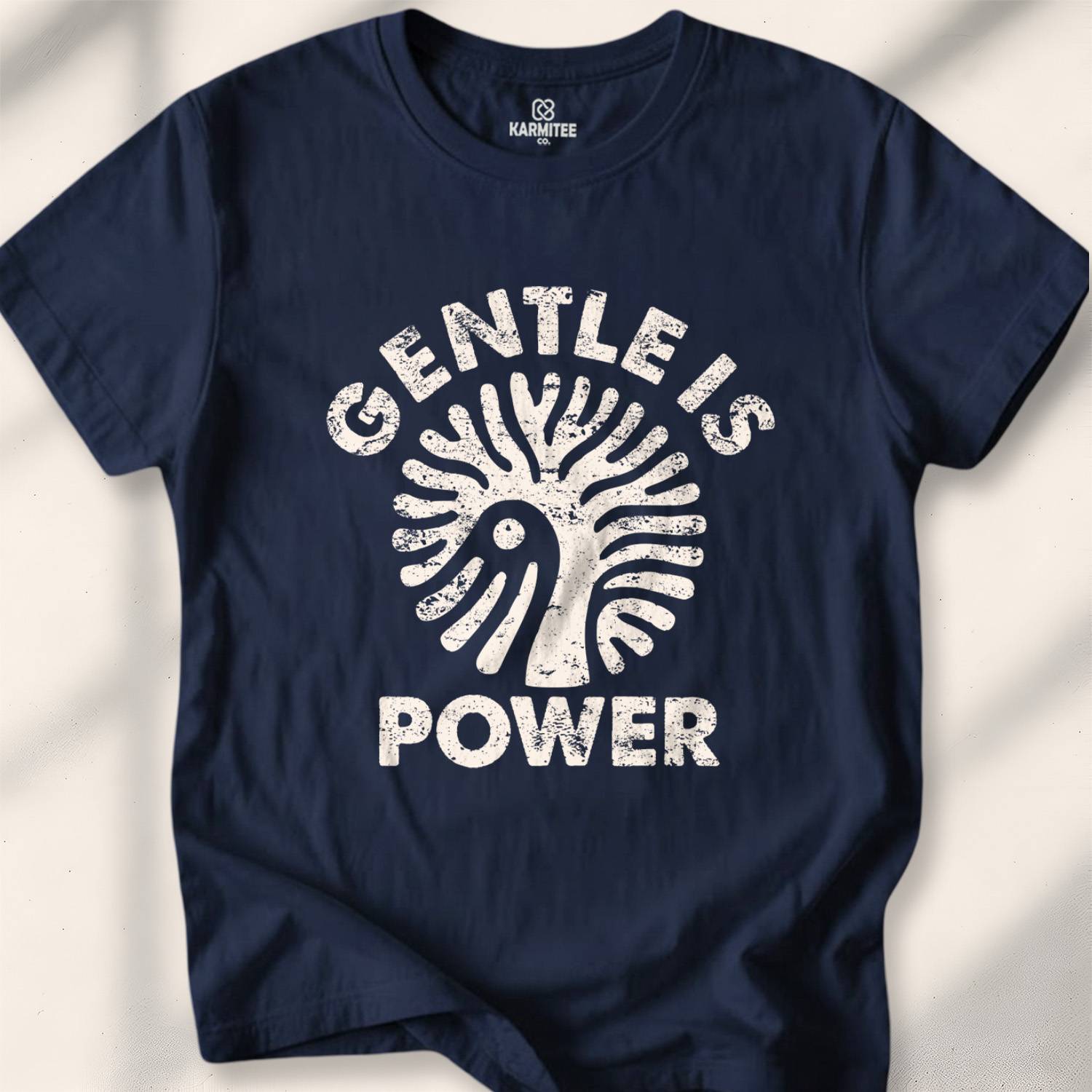 Gentle Is Power T-shirt - Navy