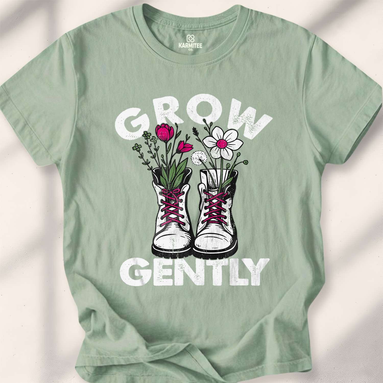Grow Gently T-shirt - Sage