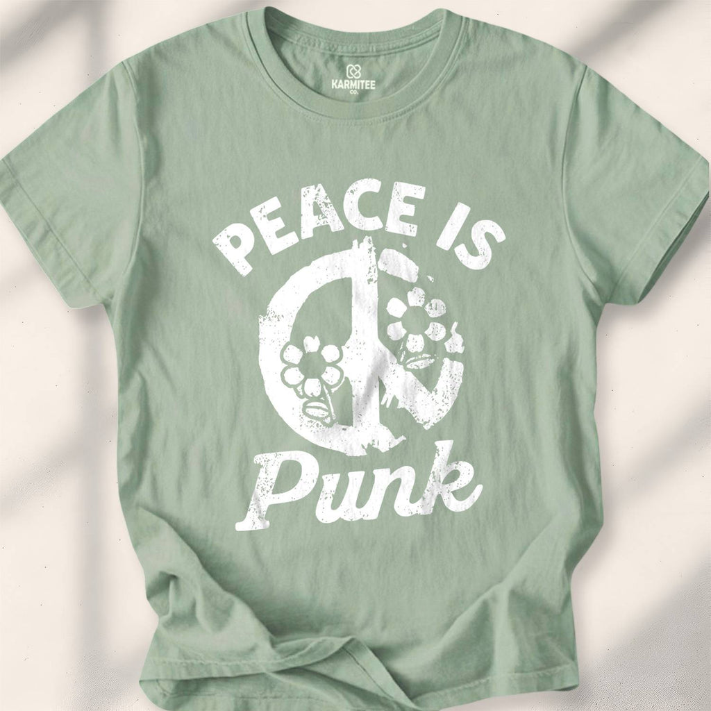 Peace Is Punk T-shirt - Sage