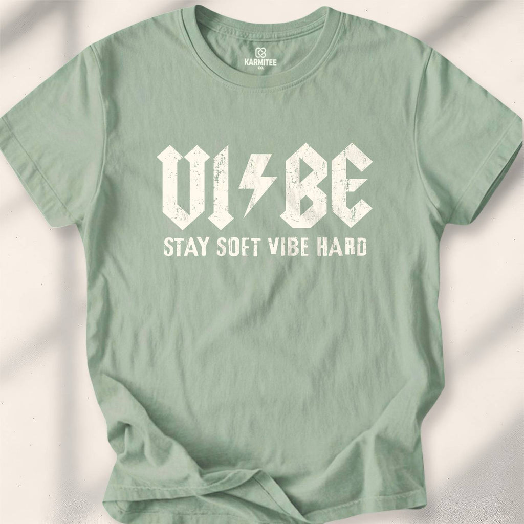 Vibe (Stay Soft Vibe Hard) T-shirt - Sage