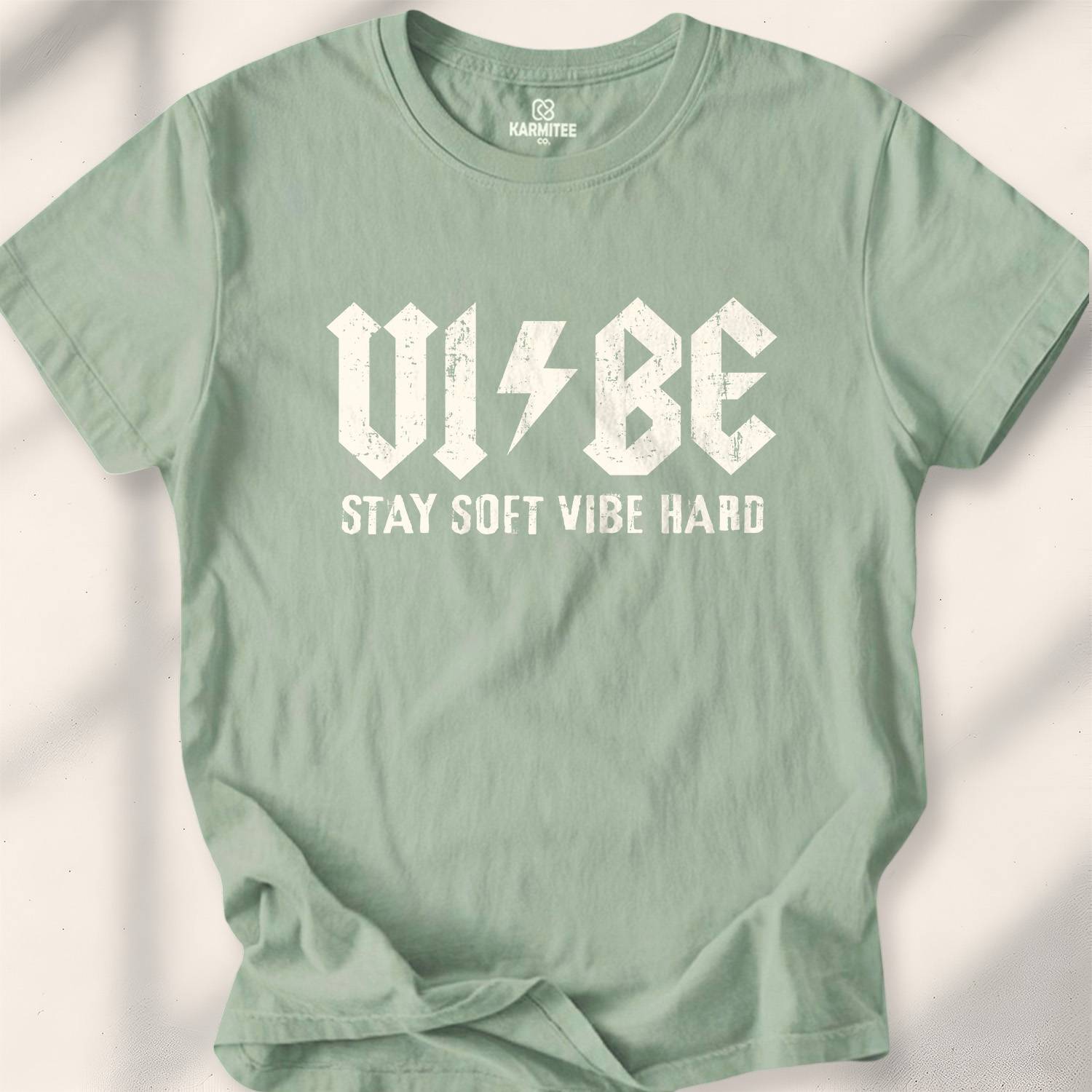 Vibe (Stay Soft Vibe Hard) T-shirt - Sage