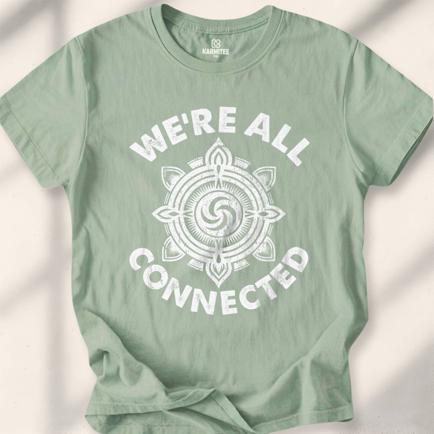 We Are all Connected T-shirt - Sage