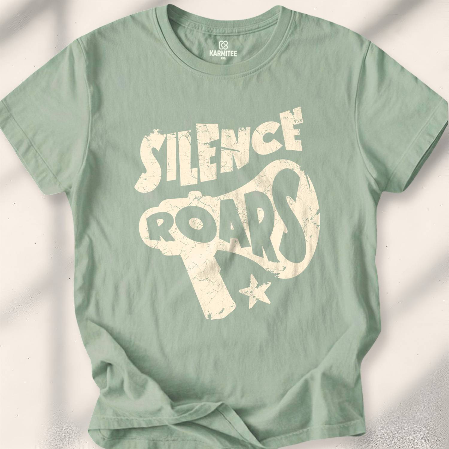 Silence Roars T-shirt - Sage