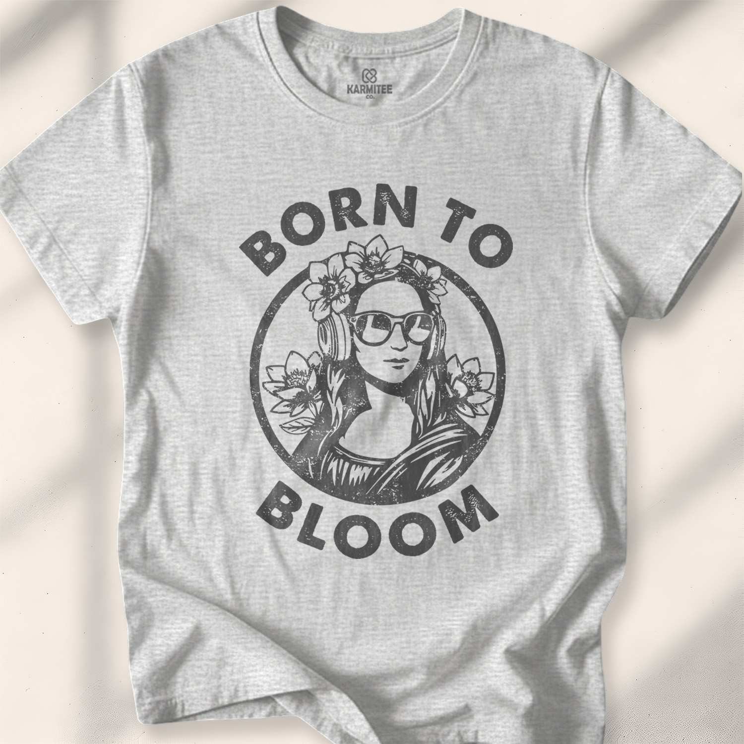 Born To Bloom T-shirt - Sport Grey