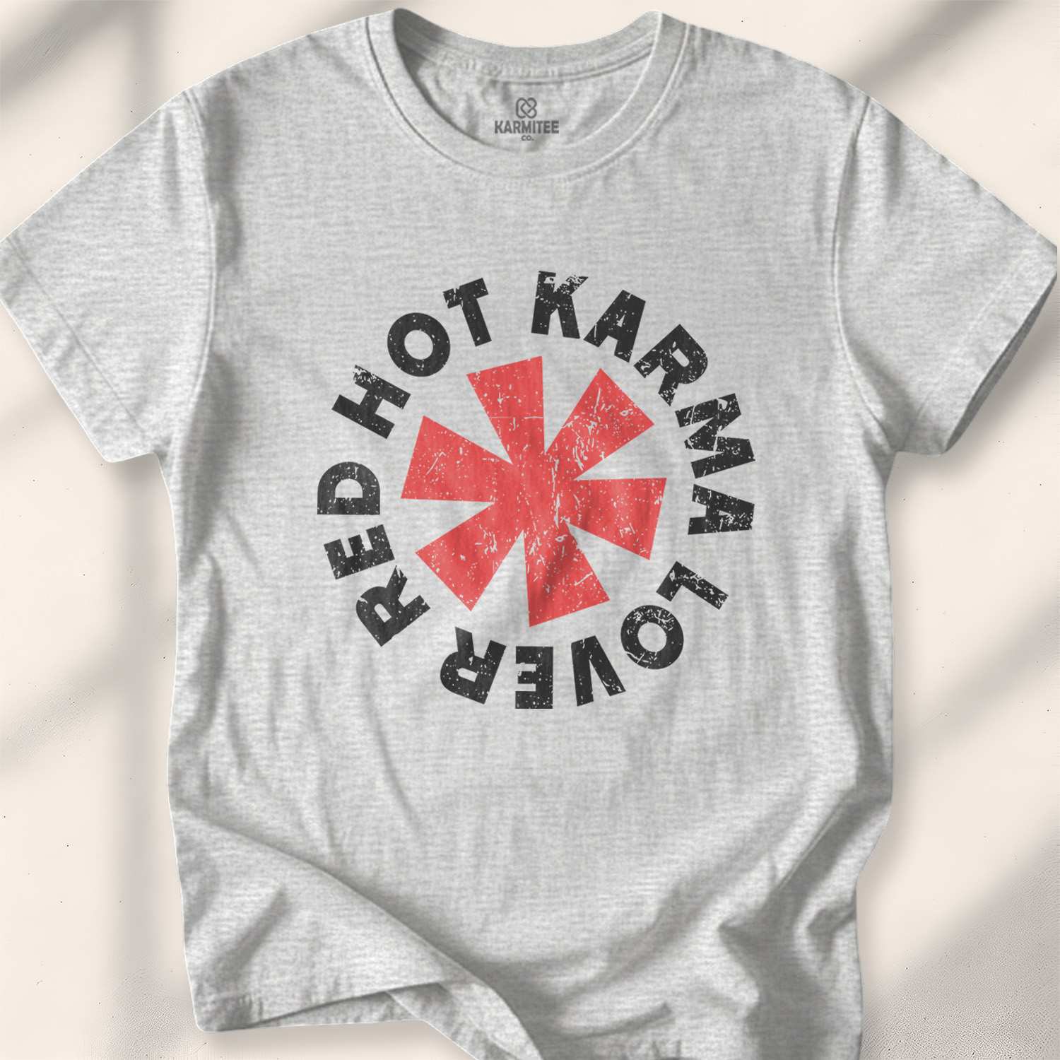 Red Hot Karma Lover T-shirt - Sport Grey