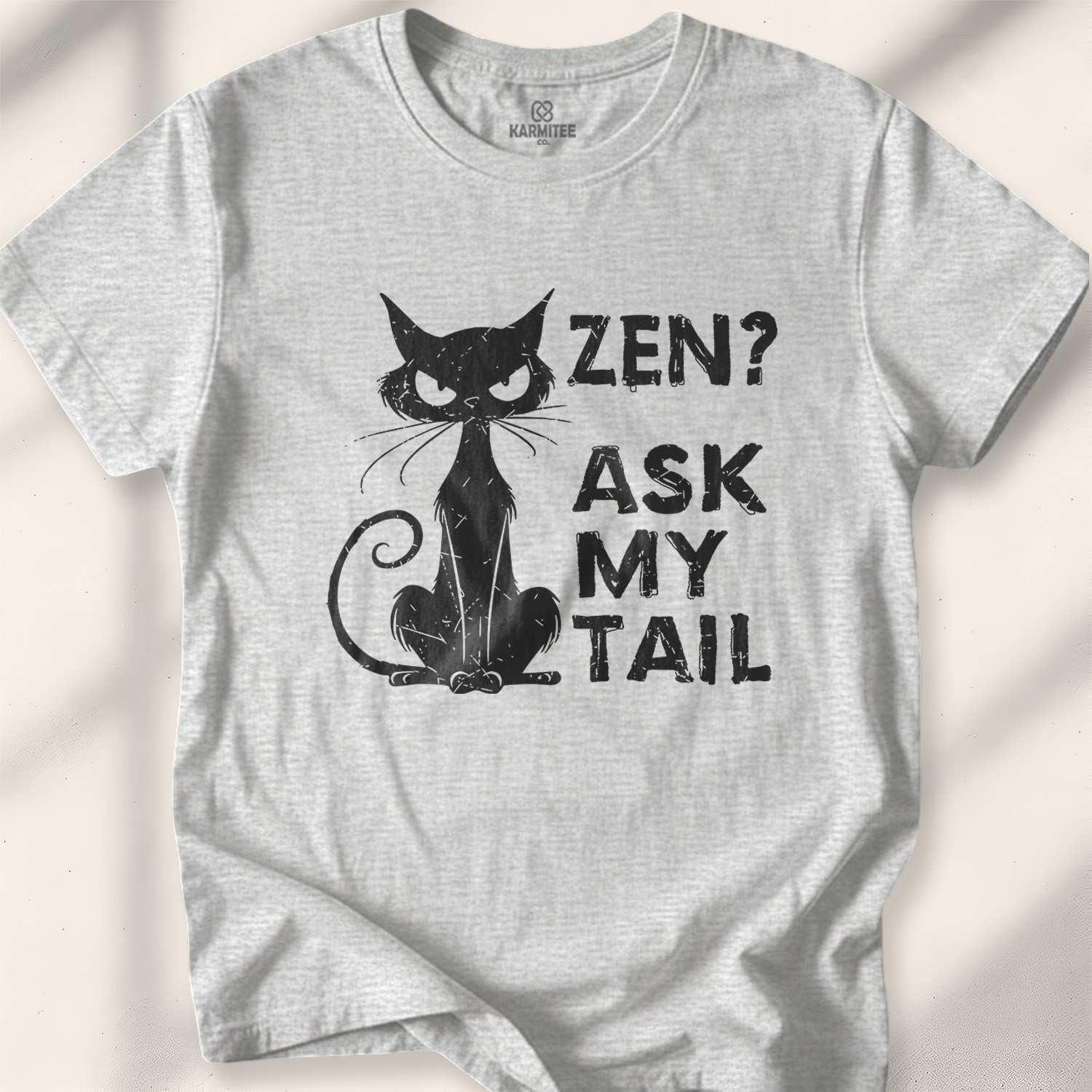 Zen Ask My Tail T-shirt - Sport Grey
