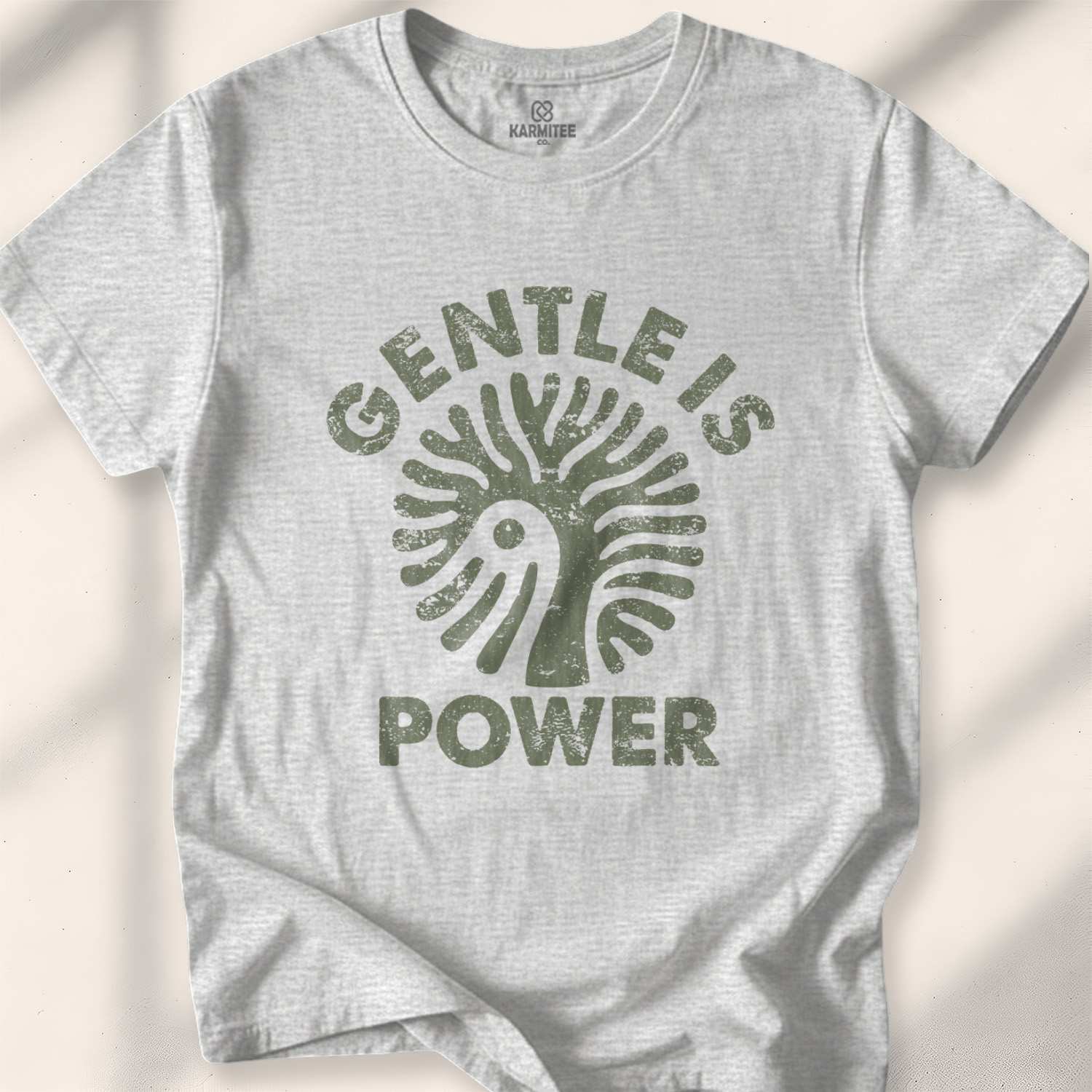 Gentle Is Power T-shirt - Sport Grey