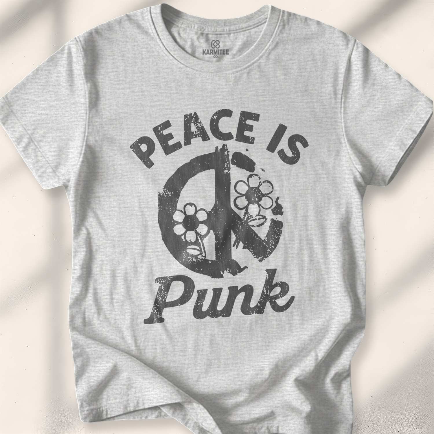 Peace Is Punk T-shirt - Sport Grey