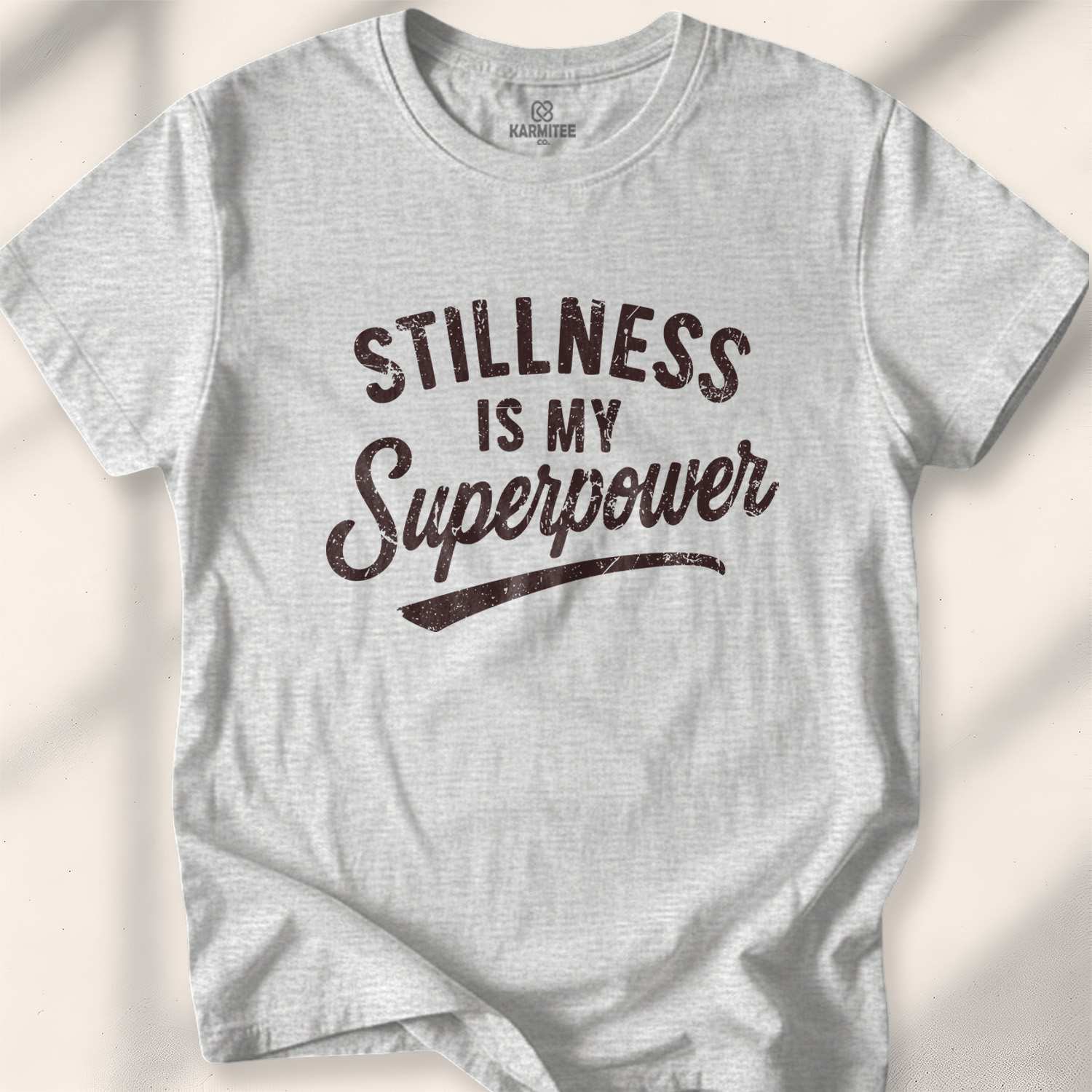 Stillness Is A Superpower T-shirt - Sport Grey